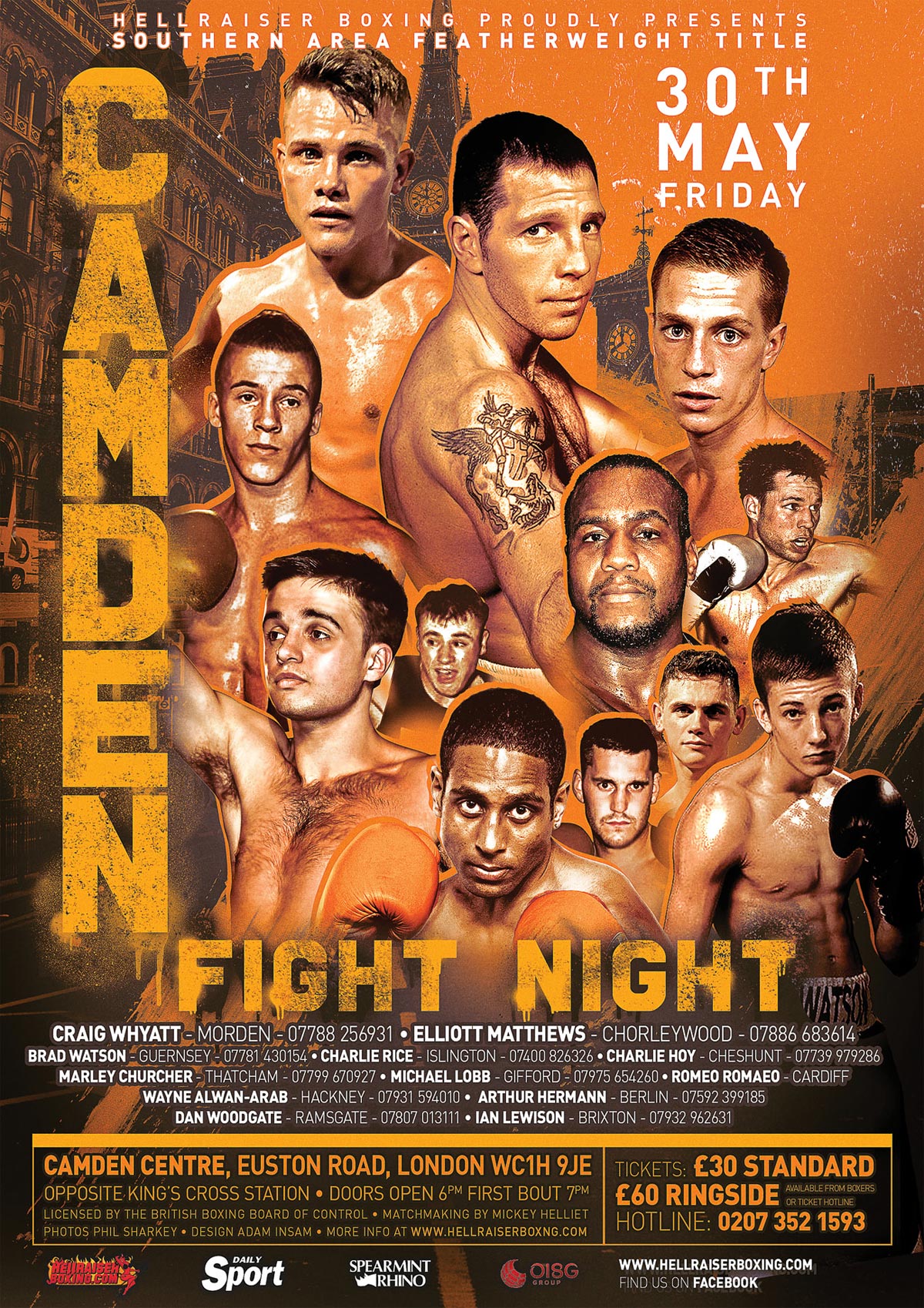 camden fight night boxing poster design