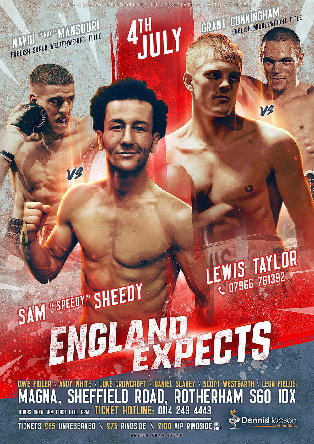 england boxing poster design
