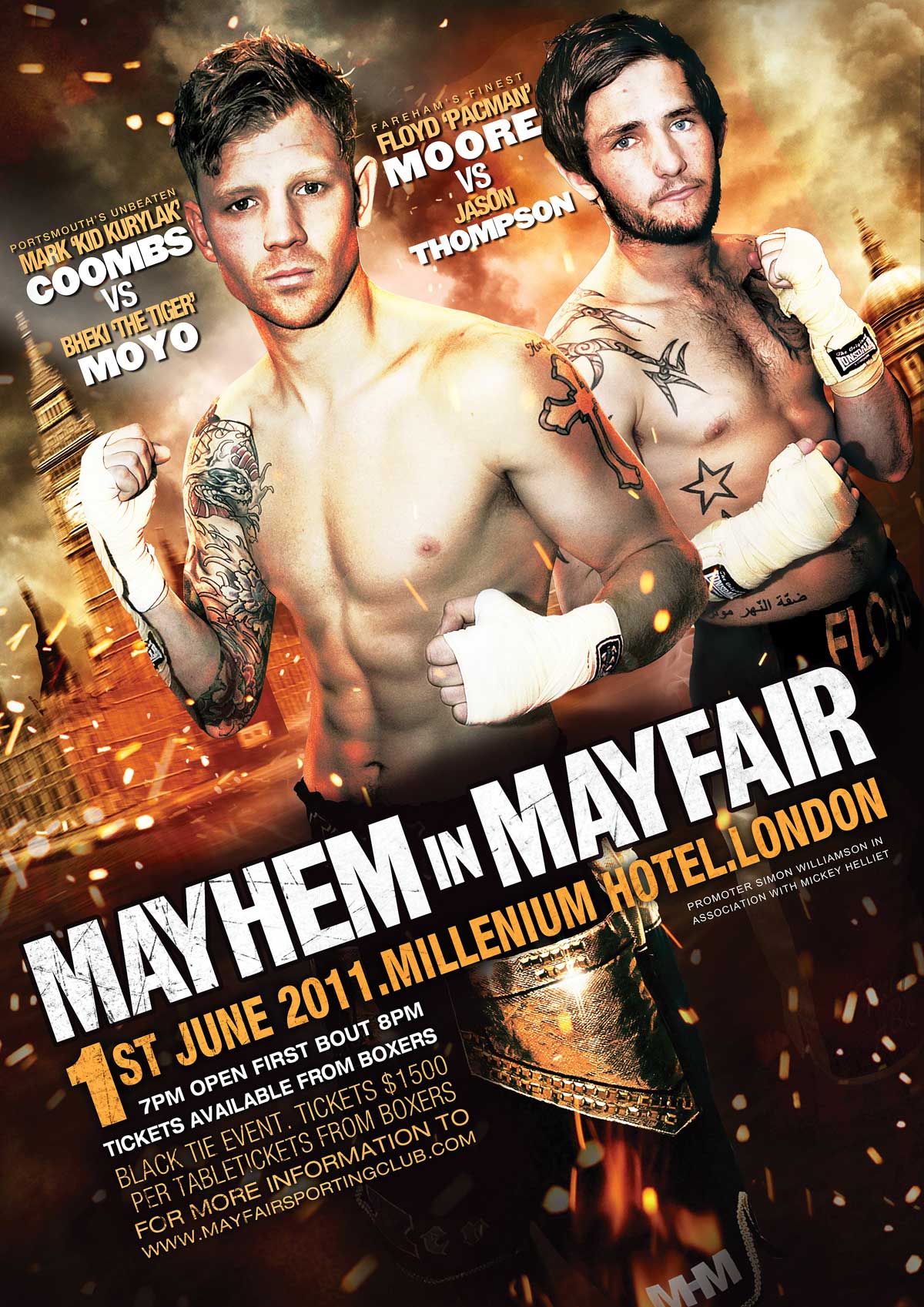 mayhem boxing poster design